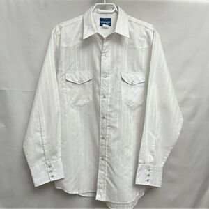 Vintage Wrangler shirt - western snaps white size large